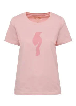 Różowy t-shirt damski z logo