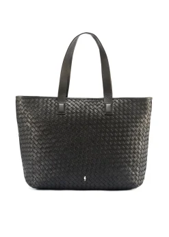 Skórzana czarna torebka shopper damska