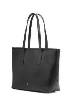 Skórzana czarna torebka shopper damska