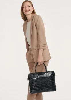 Skórzana elegancka torba damska croco