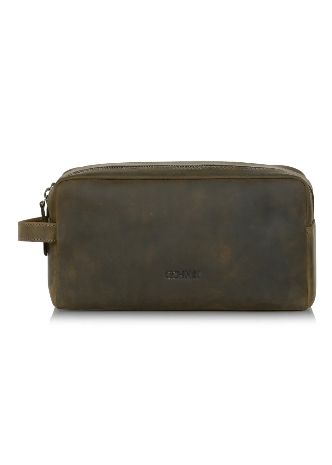 Skórzana kosmetyczka męska khaki