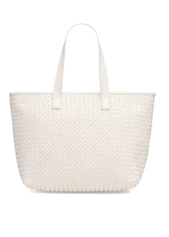 Skórzana kremowa torebka shopper damska
