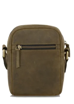 Skórzana saszetka męska khaki