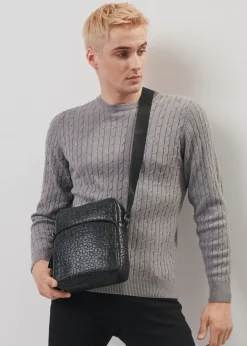 Skórzana torba męska z monogramem