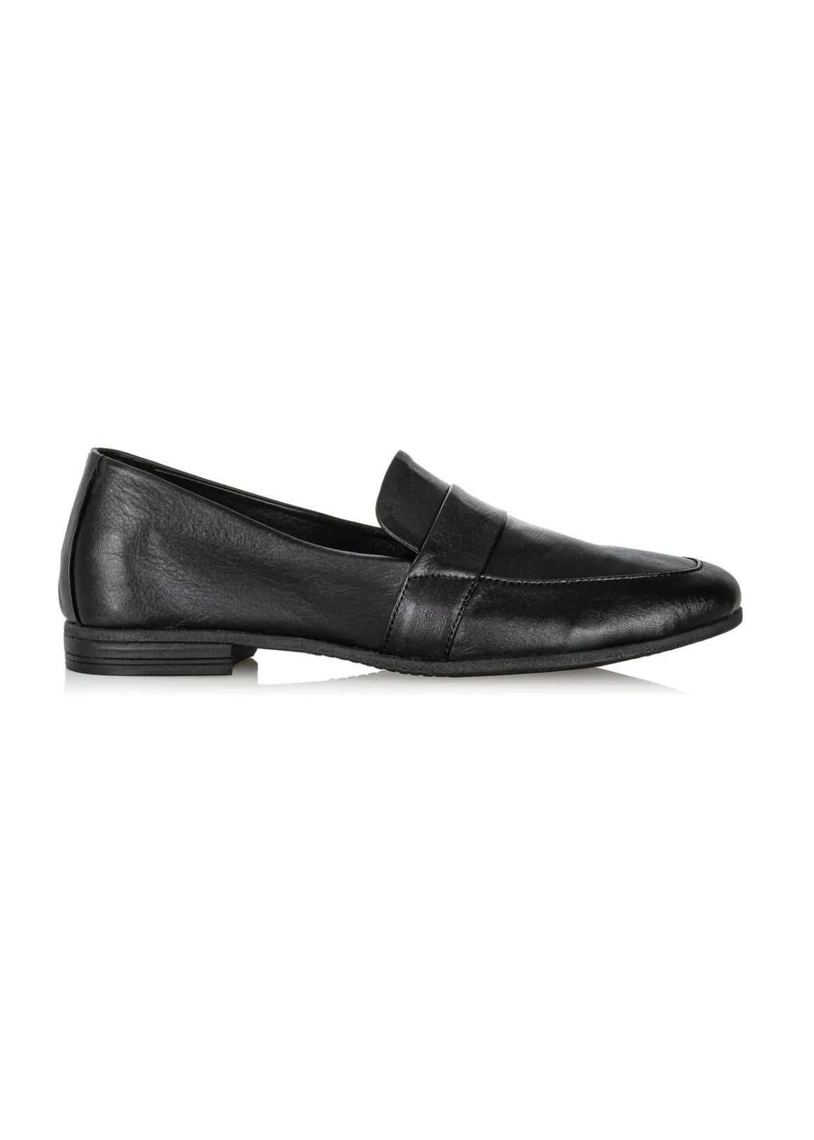 Skórzane czarne mokasyny damskie