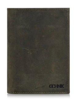 Skórzany portfel męski khaki