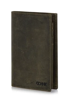 Skórzany portfel męski khaki