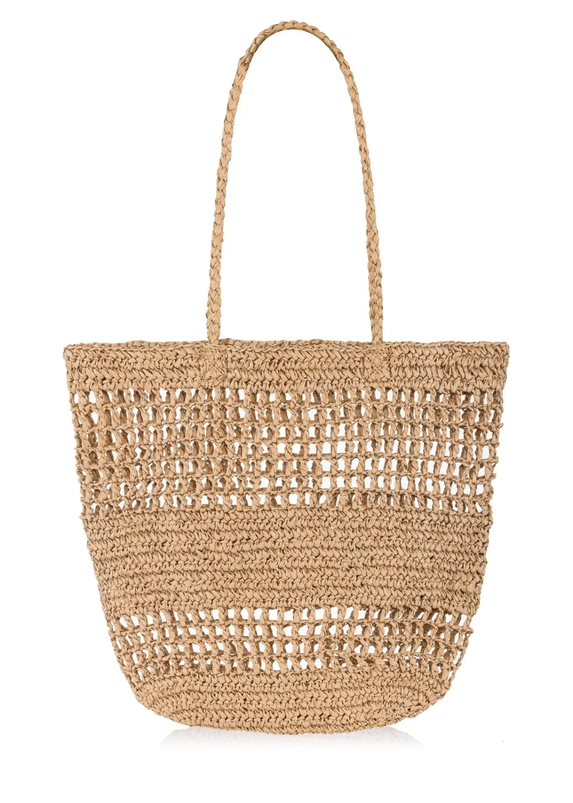 Słomkowa beżowa torebka shopper damska