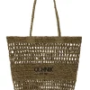 Słomkowa khaki torebka shopper damska