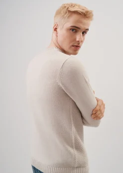 Sweter beżowy męski