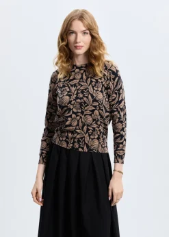 Sweter damski z kwiatowym printem