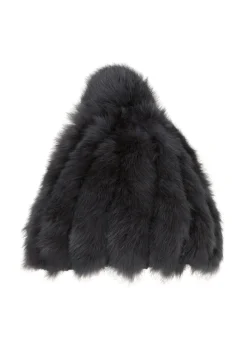 Szara futrzana czapka damska