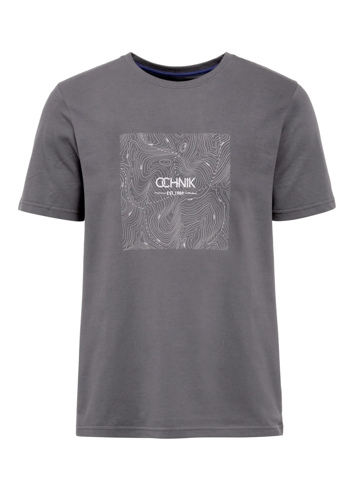 Szary T-shirt męski z nadrukiem