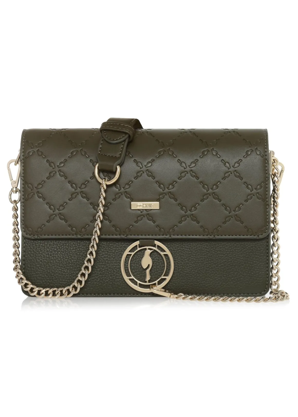 Torebka damska khaki z monogramem