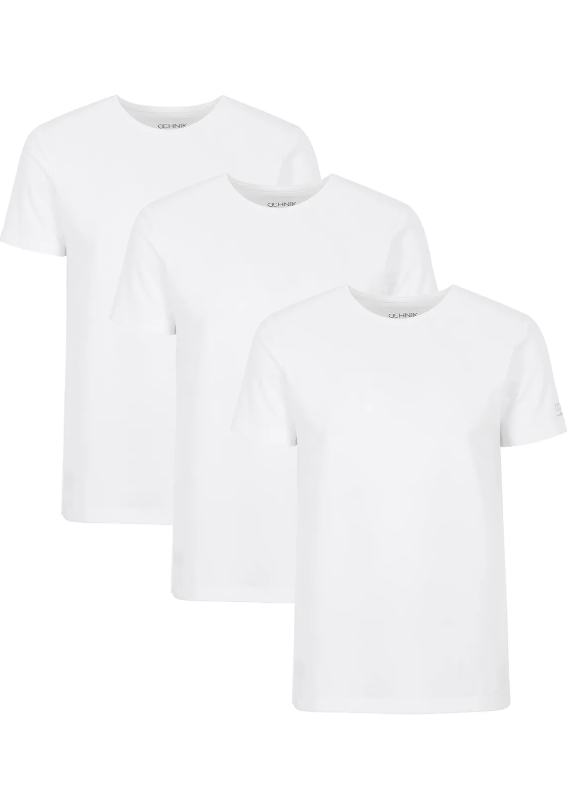 Trójpak białych T-shirtów męskich basic