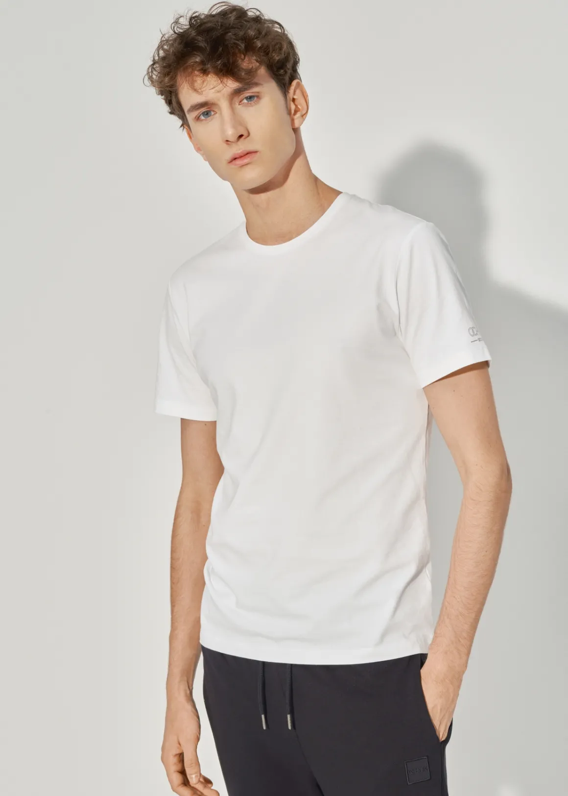 Trójpak białych T-shirtów męskich basic