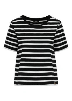 T-shirt damski w biało-czarne paski