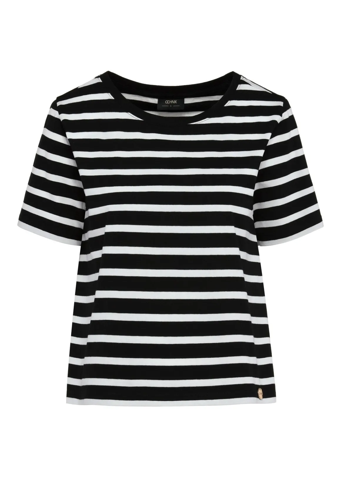 T-shirt damski w biało-czarne paski