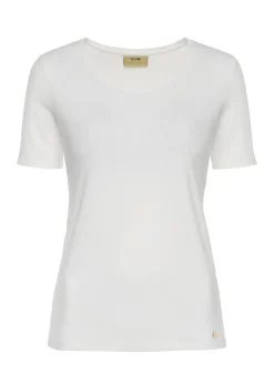 T-shirt kremowy damski basic