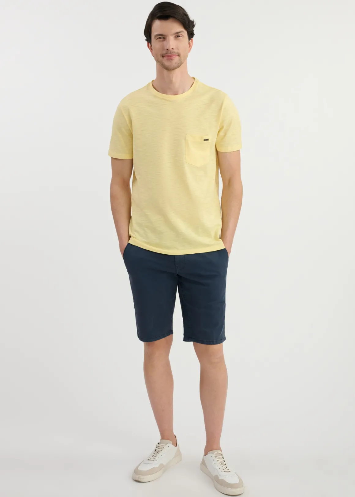 Żółty bawełniany t-shirt męski