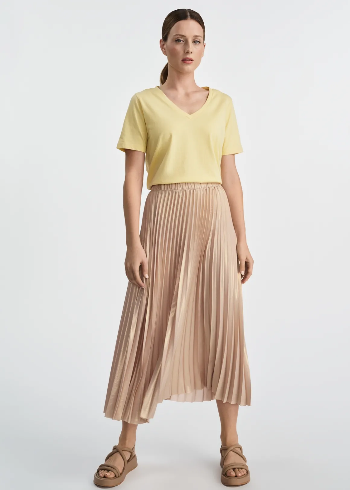 Żółty T-shirt damski basic