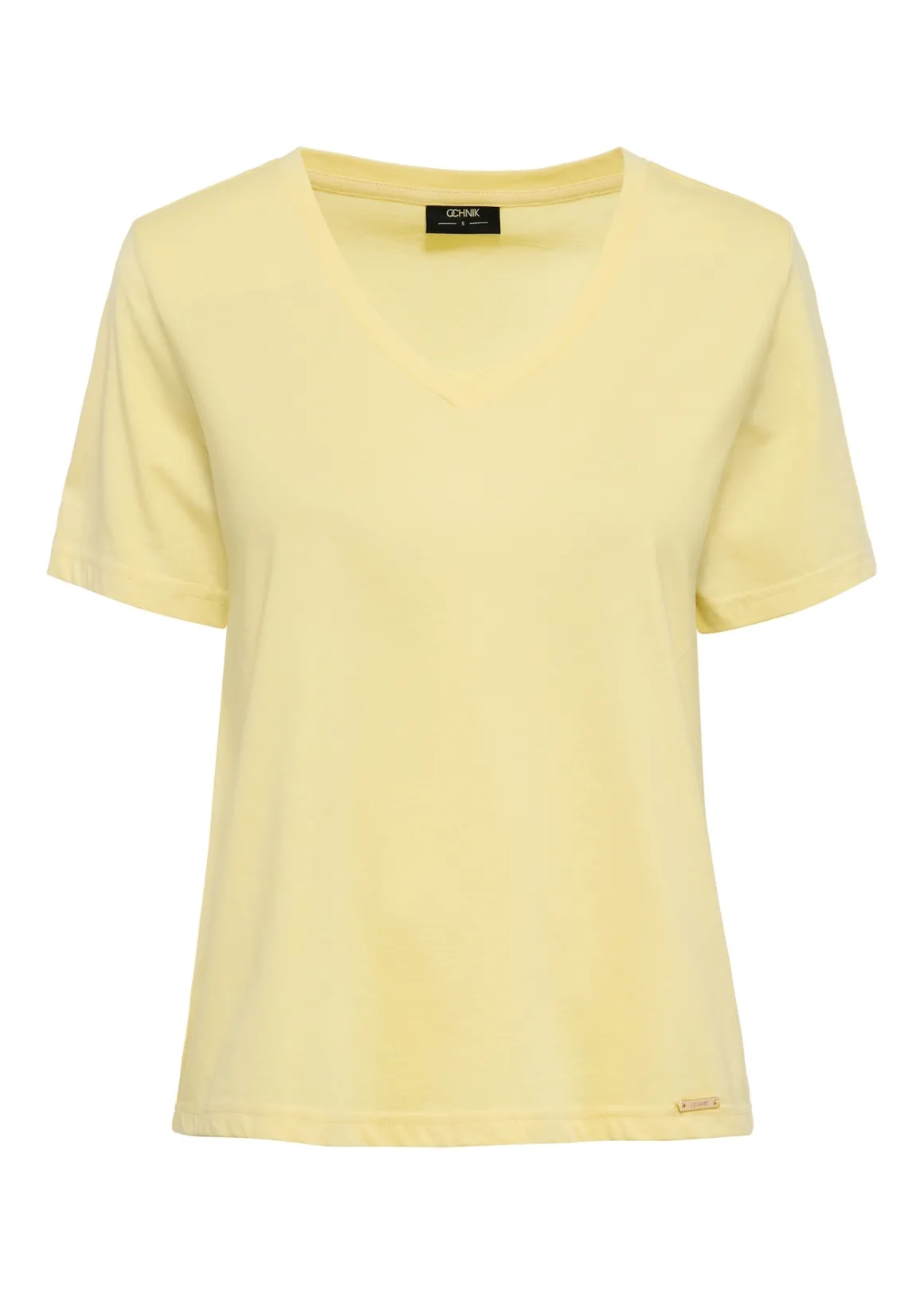Żółty T-shirt damski basic