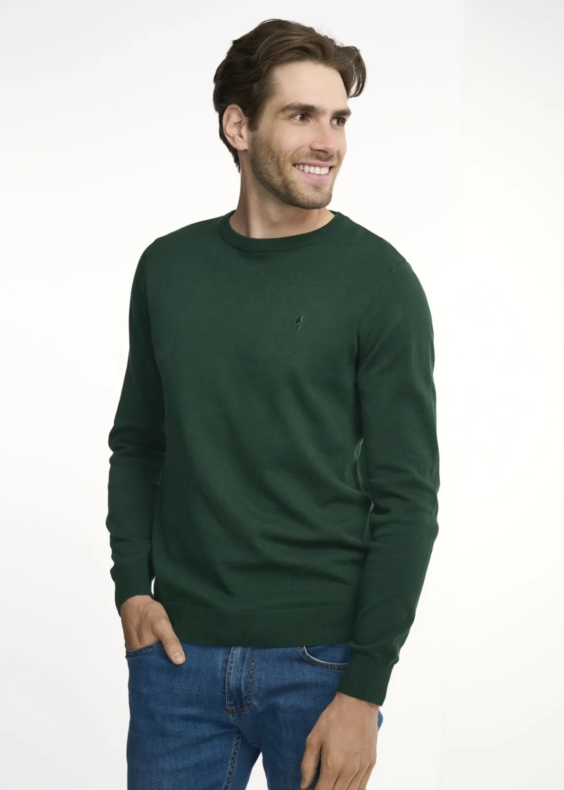 Zielony sweter męski basic