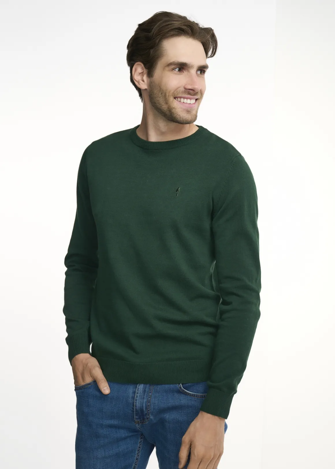 Zielony sweter męski basic