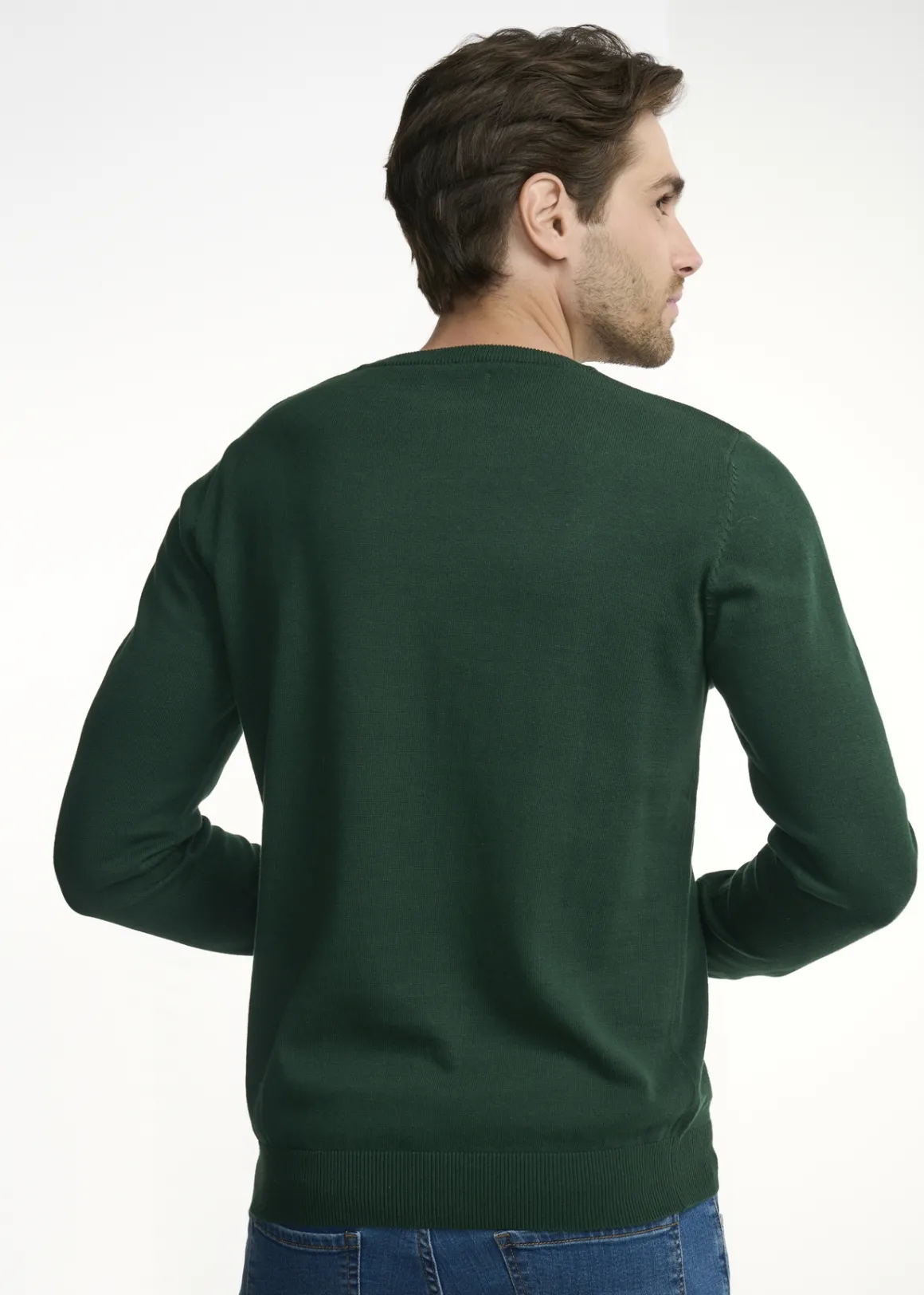 Zielony sweter męski basic